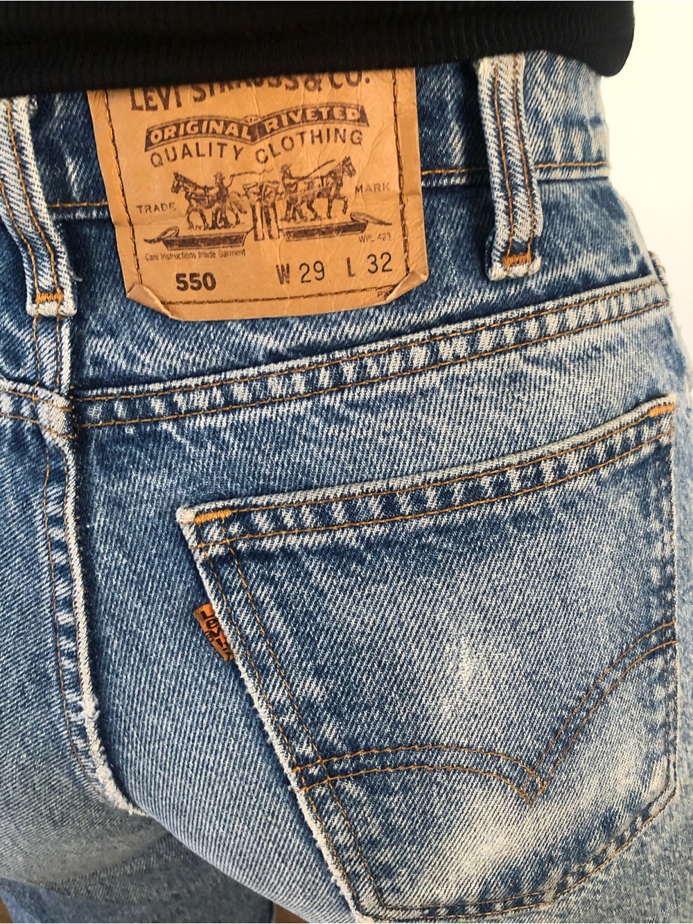 Levi's 550 High-Rise Light Blue Denim Jeans Size29 Orange Tag - Picture 6 of 13